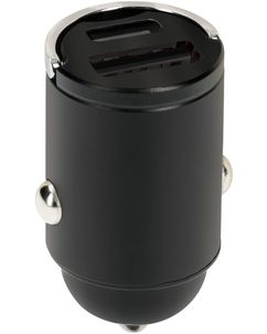 Mobiparts Car Charger - Double USB / USB-C Chargeur voiture USB-C 30W - Noir
