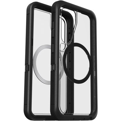 OtterBox Defender Samsung Galaxy S25 MagSafe Plastique rigide Coque arrière Antichoc - Transparent / Noir