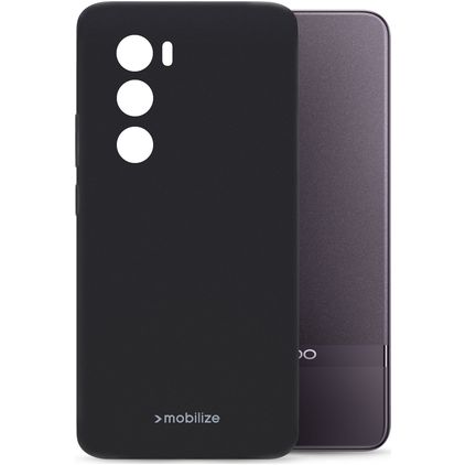 Mobilize Rubber Gelly Coque OPPO Reno 12 Pro Coque arrière en TPU Souple - Noir
