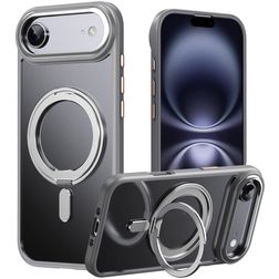 Mobigear Frosted Mag iPhone Air MagSafe Plastique rigide Coque arrière avec béquille - Gris