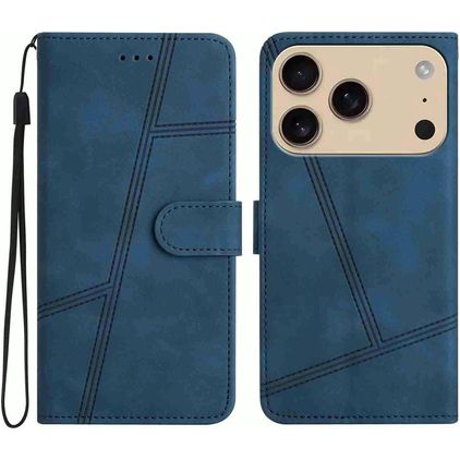 Mobigear Stitch Housse iPhone 17 Pro Max Etui Porte-Monnaie - Bleu