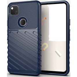 Mobigear Groove Coque Google Pixel 4a Coque arrière en TPU Souple - Bleu