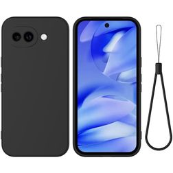 Mobigear Rubber Touch Coque Google Pixel 10a Coque arrière en Silicone - Noir