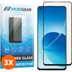 Mobigear Premium OPPO Reno 6 5G Verre trempé Protection d'écran - Compatible coque - Noir (Lot de 3)