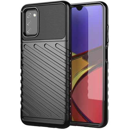 Mobigear Groove Coque Samsung Galaxy A03s Coque arrière en TPU Souple - Noir