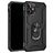 Mobigear Armor Ring Coque iPhone 12 Pro Coque arrière Rigide Anti-Chocs avec Anneau-Support - Noir