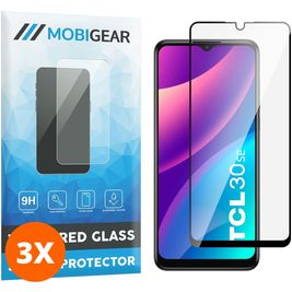 Mobigear Premium TCL 30 SE Verre trempé Protection d'écran - Compatible Coque - Noir (Lot de 3)