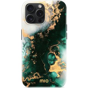 MIO Coque iPhone 15 Pro MagSafe Coque arrière Rigide - Green Marble