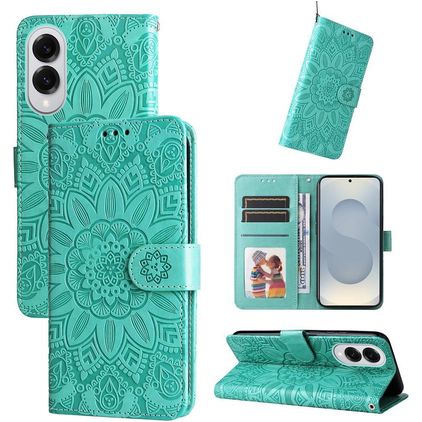 Mobigear Sunflower Samsung Galaxy S25 Edge Étui Portefeuille - Vert