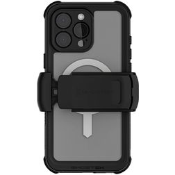 Ghostek Nautical Belt iPhone 16 Pro Max Étanche MagSafe Plastique rigide Coque arrière Antichoc - Transparent / Noir