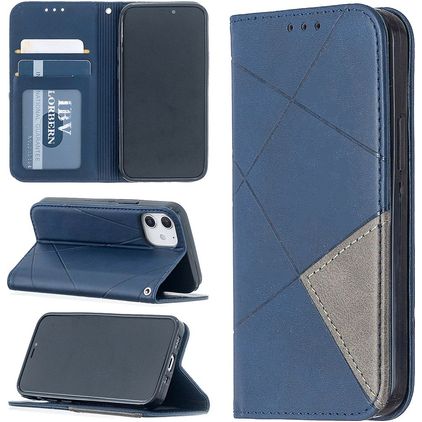 Mobigear Rhombus Slim Housse iPhone 12 Mini Etui - Bleu