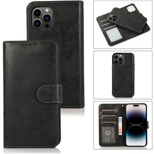 Mobigear Wallet Housse iPhone 15 Pro Etui avec Coque Détachable Porte-Monnaie - Noir