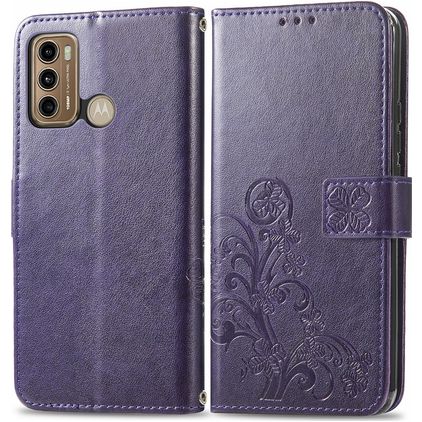 Mobigear Clover Motorola Moto G60 Étui Portefeuille - Violet