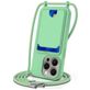 Mobigear Lanyard Card iPhone 16 Pro Coque avec cordon en Silicone et Porte-Cartes - Vert