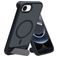 Mobiparts Hardcover Coque iPhone 16e MagSafe Coque arrière Rigide avec Support Amovible - Satin Black