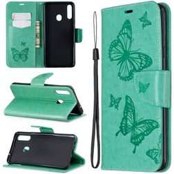 Mobigear Butterfly Housse Samsung Galaxy A20s Etui Porte-Monnaie - Turquoise