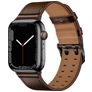 Mobigear Milano Bracelet Cuir Apple Watch Fermeture boucle ardillon - 49/46/45/44 mm - Marron