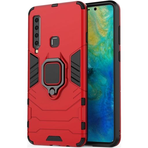 Mobigear Armor Ring Coque Samsung Galaxy A9 (2018) Coque arrière Rigide Anti-Chocs avec Anneau-Support - Rouge