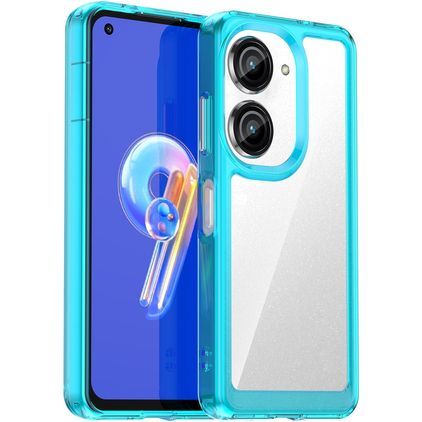 Mobigear Crystal Coque ASUS Zenfone 9 Coque arrière Rigide - Transparent / Turquoise