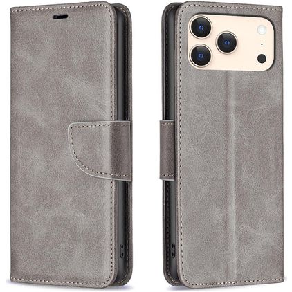 Mobigear Excellent Housse iPhone 18 Pro Max Etui Porte-Monnaie - Gris