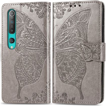 Mobigear Butterfly Xiaomi Mi 10 Pro Étui Portefeuille - Gris