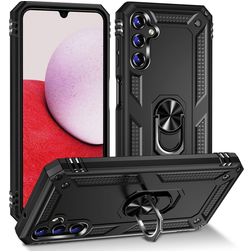 Mobigear Armor Ring Coque Samsung Galaxy A14 Coque arrière Rigide Anti-Chocs avec Anneau-Support - Noir