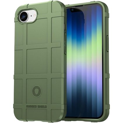 Mobigear Rugged Shield Coque iPhone 16e Coque arrière en TPU Souple Anti-Chocs - Vert