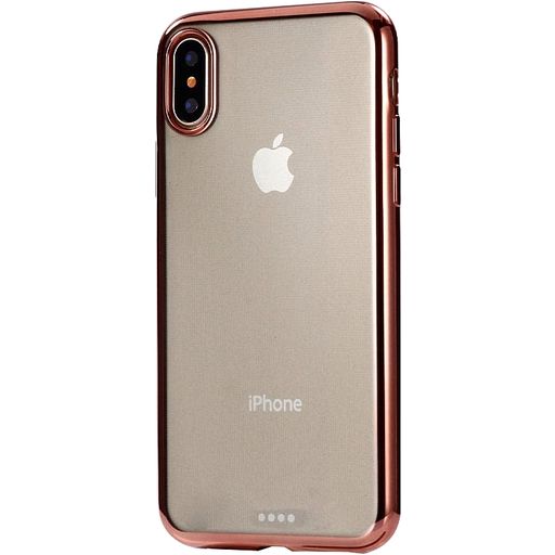 Mobigear Royal Coque iPhone XR Coque arrière en TPU Souple - Transparent / Rose doré