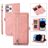 Mobigear Zipper iPhone 14 Pro Étui Portefeuille - Rose doré