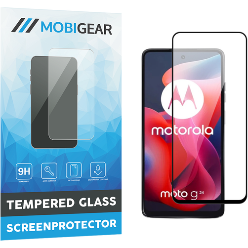 Mobigear Premium Motorola Moto G24 Verre trempé Protection d'écran - Compatible coque - Noir