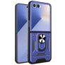 Mobigear Armor Ring Samsung Galaxy Z Flip 7 Plastique rigide Coque arrière Antichoc avec bague de maintien - Bleu