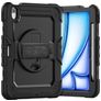 Xccess Survivor Essential Coque iPad Air 11 Pouces (2025) Coque arrière en Plastique rigide,Silicone + Support Amovible - Noir
