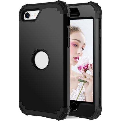 Mobigear Ultra Tough Coque iPhone SE (2022) Coque arrière Rigide Anti-Chocs - Noir