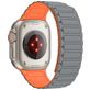 Mobigear Loop Mag Bracelet Silicone Apple Watch Fermeture magnétique - 49/46/45/44 mm - Gris / Orange