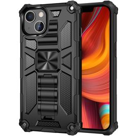 Mobigear Armor Stand Coque iPhone 13 Coque arrière Rigide Anti-Chocs avec Support Amovible - Noir