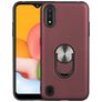 Mobigear Armor Ring Coque Samsung Galaxy A01 Coque arrière Rigide Anti-Chocs avec Anneau-Support - Rouge