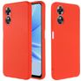 Mobigear Rubber Touch Coque OPPO A17 Coque arrière en Silicone - Rouge