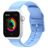 Mobigear Dashed Bracelet Silicone Apple Watch Fermeture boucle ardillon - 42/41/40/38 mm - Bleu
