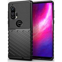 Mobigear Groove Coque Motorola Edge Plus Coque arrière en TPU Souple - Noir