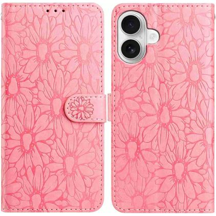 Mobigear Flowers Housse iPhone 17 Etui Porte-Monnaie - Rose