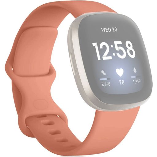 Mobigear Sport Dual Bracelet Silicone Fitbit Versa 3 Fermeture à clou et passant - Orange