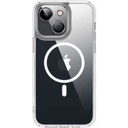 Valenta Trend iPhone 13 MagSafe Plastique rigide Coque arrière - Transparent / Blanc