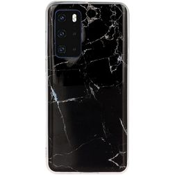 Mobigear Marble Coque Huawei P40 Coque arrière en TPU Souple - Noir