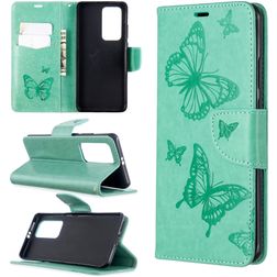 Mobigear Butterfly Housse Huawei P40 Pro Etui Porte-Monnaie - Turquoise