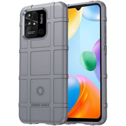 Mobigear Rugged Shield Coque Xiaomi Redmi 10C Coque arrière en TPU Souple Anti-Chocs - Gris