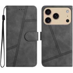 Mobigear Stitch iPhone 18 Pro Max Étui Portefeuille - Gris