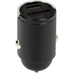 Mobiparts Car Charger - Double USB / USB-C Chargeur voiture USB-C 30W - Noir