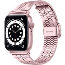 Mobigear Kopenhagen Bracelet Acier Apple Watch Fermeture à pince - 49/46/45/44 mm - Rose