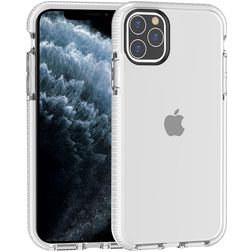 Mobigear Full Bumper Coque iPhone 11 Pro Max Coque arrière Rigide Anti-Chocs - Blanc / Transparent