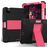 Mobigear ShieldStand Coque iPad Air 5 (2022) Coque arrière en Plastique rigide,Silicone + Porte-crayon + Support Amovible - Noir / Rose